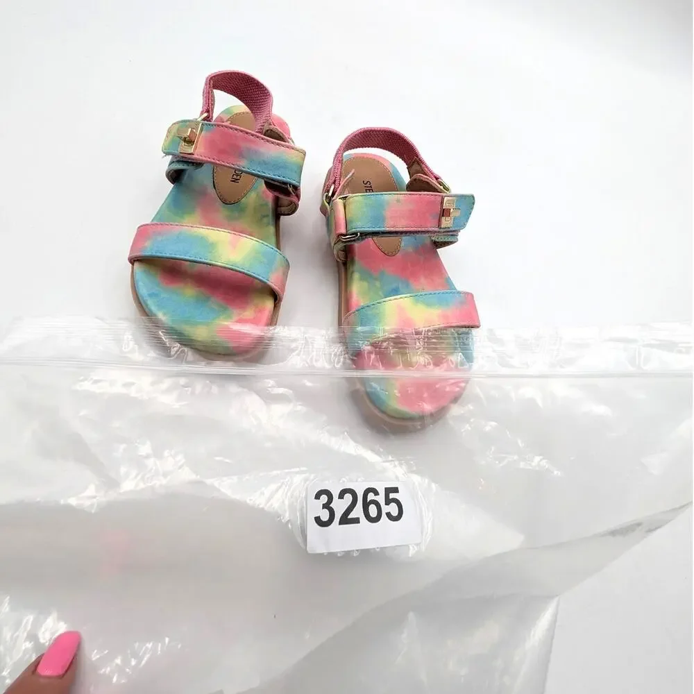 Steve Madden Breen Platform Sandals Open Toe Kids Pastel Tie Dye Size US12M
